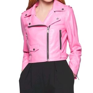 ✨ Pink Faux Leather Jacket 💗